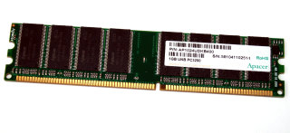 1 GB DDR-RAM PC-3200U non-ECC CL3 Desktop-Memory  Apacer P/N:AP1024UDKB400