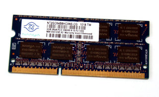 2 GB DDR3-RAM 204-pin SO-DIMM 2Rx8 PC3-10600S  Nanya NT2GC64B8HC0NS-CG
