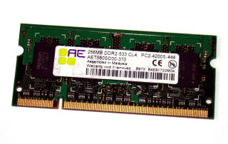 256 MB DDR2-RAM PC2-4200S Laptop-Memory 200-pin CL4  Aeneon AET560SD00-370B97X