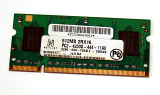 512 MB DDR2-RAM 2Rx16 PC2-4200S 200-pin CL4  Netlist NL8646423215F-D42LNA