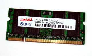 1 GB DDR2 RAM PC2-4200S CL4  Laptop-Memory TakeMS DD1024TEC905A
