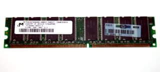 512 MB DDR-RAM 184-pin PC-3200U non-ECC  Micron MT8VDDT6464AG-40BD3