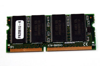 64 MB SO-DIMM PC-66 CL2 144-pin Toshiba PA2061U  Manufacturer: Kingston