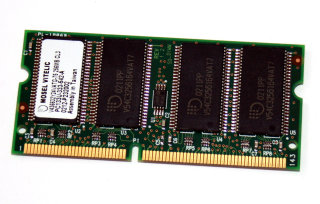 256 MB SO-DIMM 144-pin SD-RAM PC-133  CL3  Mosel Vitelic V436632Y24VATG-75