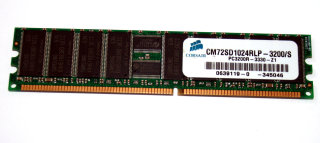 1 GB DDR-RAM 184-pin PC-3200R Registered-ECC Server-Memory Corsair CM72SD1024RLP-3200/S