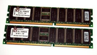 2 GB DDR-RAM (2 x 1 GB) PC-2700R Registered-ECC  Kingston KFJ-TX200S2/2G