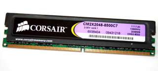 2 GB DDR2-RAM 240-pin PC2-8500U non-ECC CL7 2.0V Corsair CM2X2048-8500C7  ver4.1  XMS2