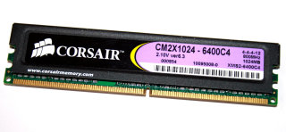 1 GB DDR2-RAM 240-pin PC2-6400U CL4 Corsair CM2X1024-6400C4 2.10V ver6.3  XMS2-Memory