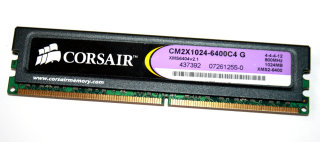 1 GB DDR2-RAM PC2-6400U CL4 1.9V Corsair CM2X1024-6400C4 G XMS6404v2.1  XMS2