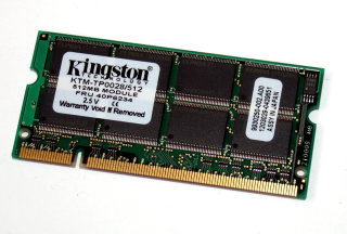 512 MB DDR-RAM PC-2100S Kingston KTM-TP0028/512  9930250  IBM FRU: 40P6234