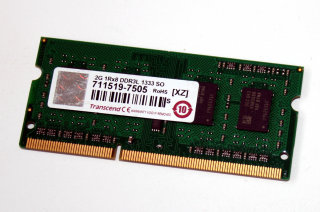 2 GB DDR3 RAM 1Rx8 PC3L-10600S 204-pin SO-DIMM 1.35V LowVoltage