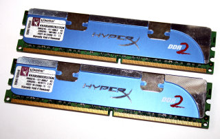 2 GB DDR2-RAM-Kit 240-pin PC2-8500U non-ECC  HyperX  2.2V  Kingston KHX8500D2K2/2GN