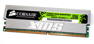 1 GB DDR2-RAM PC2-6400U non-ECC CL5  Corsair CM2X1024-6400PRO   XMS6405v4.1