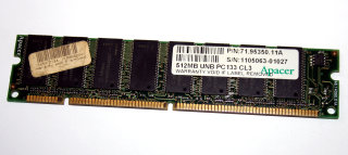 512 MB SD-RAM 168-pin PC-133U non-ECC CL3   Apacer 71.95350.11A