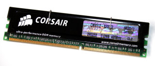 512 MB DDR-RAM 184-pin XMS PC-3200U non-ECC CL2  Corsair CMX512-3200C2 XMS3202v1.2