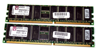 1 GB DDR-RAM (2x512MB) 184-pin PC-3200R Registered-ECC  Kingston KVR400D8R3AK2/1G 9965128