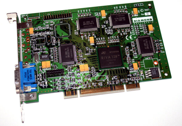 PCI-Grafikkarte Retro Diamond Viper V330  Nvidia Riva 128 mit 4 MB SGRAM