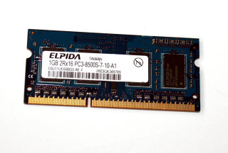 1 GB DDR3-RAM 204-pin 2Rx16 SO-DIMM PC3-8500S  Elpida EBJ11UE6BBS0-AE-F