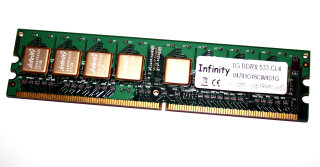 1 GB DDR2 RAM 240-pin PC2-4200U nonECC  Infinity 04701G16CW4S1G