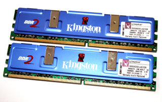 2 GB DDR2-RAM-Kit (2x 1GB) PC2-6400U 2.0V HyperX CL4  Kingston KHX6400D2LLK2/2GN