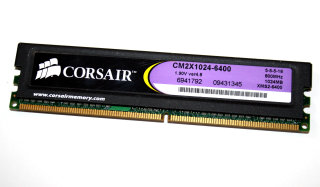 1 GB DDR2-RAM 240-pin PC2-6400U CL5 XMS2-Memory Corsair CM2X1024-6400 1.9V ver4.8