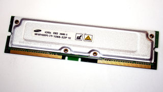 256 MB RDRAM 184-pin Rambus PC-1066 non-ECC  Samsung MR16R1628DF0-CT9 1066-32P