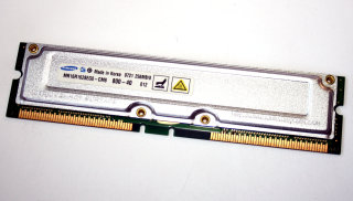 256 MB 184-pin RDRAM Rambus PC800 non-ECC 40ns 800MHz Samsung MR16R1628EG0-CM8
