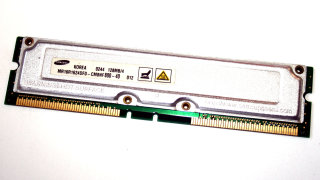 128 MB RDRAM Rambus PC800 non-ECC 40ns 800MHz Samsung MR16R1624DF0-CM8NF