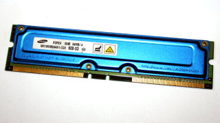 64 MB RDRAM Rambus 184-pin PC-600 non-ECC 53ns Samsung MR16R0824AN1-CG6