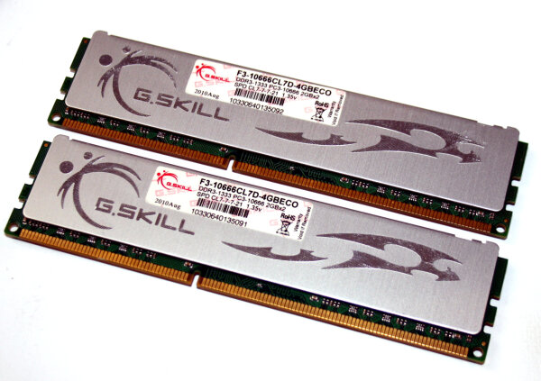 4 GB DDR3-RAM (2 x 2 GB) 240-pin PC3L-10666 non-ECC 1,35V CL7  G.SKILL F3-10666CL7D-4GBECO