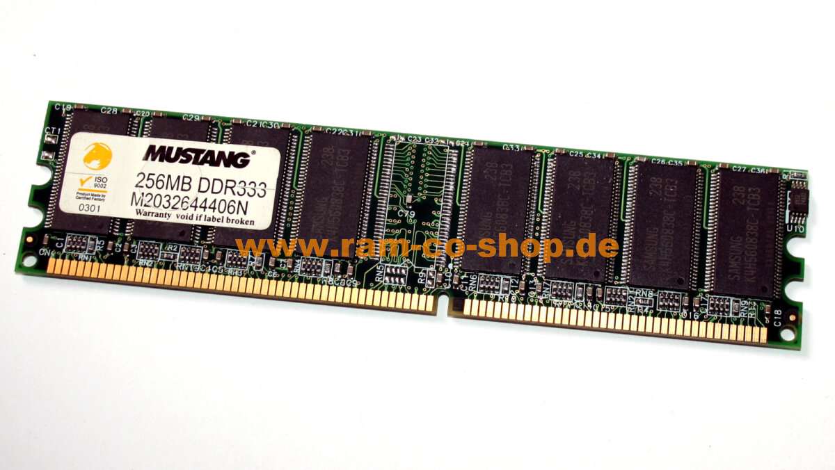 Mb Rasm 256 MB DDR-RAM 184-pin PC-2700U non-ECC DDR333 'Mustang M2032644406N ...