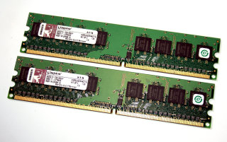 1 GB DDR2-RAM (2 x 512MB) PC2-4200U non-ECC Kingston KVR533D2N4K2/1G  9905315
