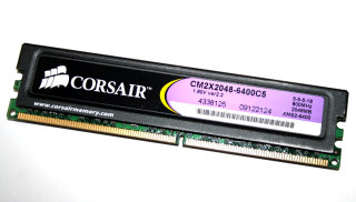 2 GB DDR2-RAM PC2-6400U non-ECC CL5 1.8V XMS2-Memory  Corsair CM2X2048-6400C5C  ver2.2
