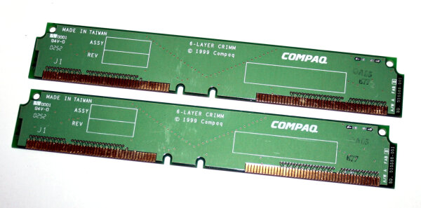 1 Pair (2 pcs) Rambus 6-Layer CRIMM Spacer Continuity Blank Terminator Memory Modul Compaq