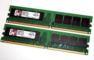 1 GB DDR2-RAM (2 x 512MB) 240-pin PC2-4200U non-ECC  Kingston KVR533D2N4K2/1G