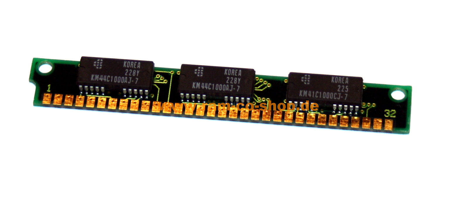 1 MB SIMM 30-pin 70 NS 3-Chip 1mx9 Chip: 2x km44c1000aj-7 + 1x km41c1000cj-7