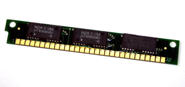 1 MB Simm 30-pin 60 ns 3-Chip 1Mx9 (Chips: 2x MT4C4001JDJ-6 + 1x  NN511000J-60)  P03-G