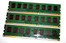 6 GB DDR3 RAM (3 x 2GB) PC3-8500U nonECC Kingston KVR1066D3N7K3/6G   99U5403