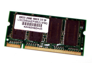 256 MB DDR RAM PC-2700S 200-pin SO-DIMM  Unifosa U30256AAEPI652LMM0