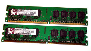 2 GB DDR2-RAM-Kit (2 x1GB) 240-pin PC2-4200U non-ECC Kingston KVR533D2N4K2/2G  99U5316