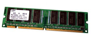 128 MB SD-RAM 168-pin PC-133U non-ECC  CL3  Samsung M366S1723FTS-C7A