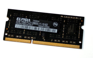 2 GB DDR3-RAM 204-pin SO-DIMM 1Rx8 PC3-12800S  Elpida EBJ20UF8BDU5-GN-F