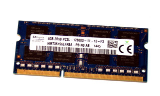 4 GB DDR3-RAM 204-pin SO-DIMM 2Rx8 PC3L-12800S   Hynix HMT351S6EFR8A-PB N0 AB
