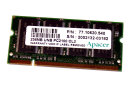 256 MB DDR RAM PC-2100S Laptop-Memory 266 MHz  Apacer 77.10620.540