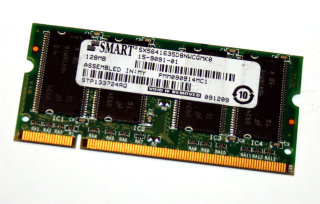 128 MB DDR - RAM PC-3200S  200-pin SO-DIMM  Smart SX5641635D8NWCGMK0