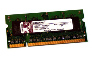 1 GB DDR2 RAM PC2-5300S 667 MHz Laptop-Memory Kingston KTH-ZD8000B/1G 9905272