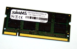 1 GB DDR-RAM PC-2700S 200-pin SO-DIMM Laptop-Memory  takeMS DD1024TEC200U-S