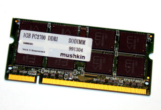 1 GB DDR-RAM PC-2700S 200-pin SO-DIMM Laptop-Memory  Mushkin 991304