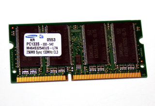 256 MB SO-DIMM PC-133 144-pin SD-RAM  Samsung M464S3254EUS-L7A