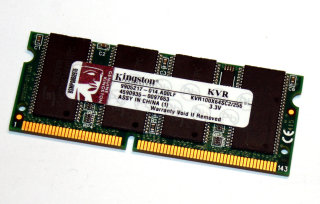 256 MB SO-DIMM PC-100 144-pin SD-RAM  Kingston KVR100x64SC2/256   9905217
